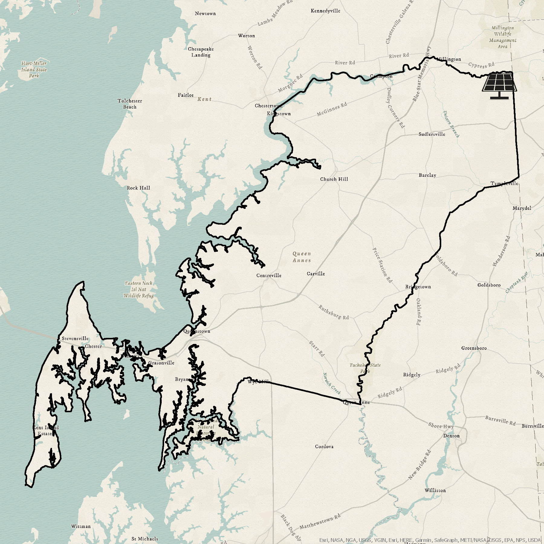 An image showing the location of Jones Farm Solar
